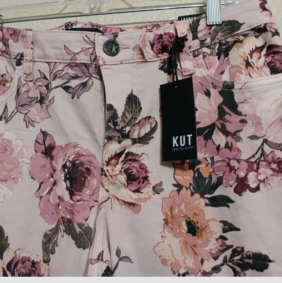 Kut From The Kloth Floral Lauren Crop Jeans NEW - Picture 2 of 4